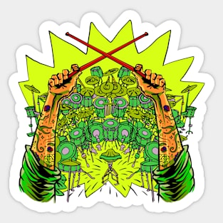 hands holding drumsticks Sticker